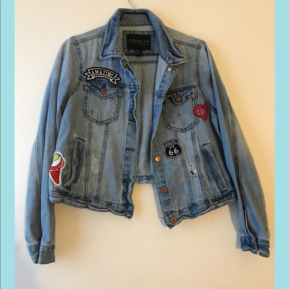 Distressed jean jacket